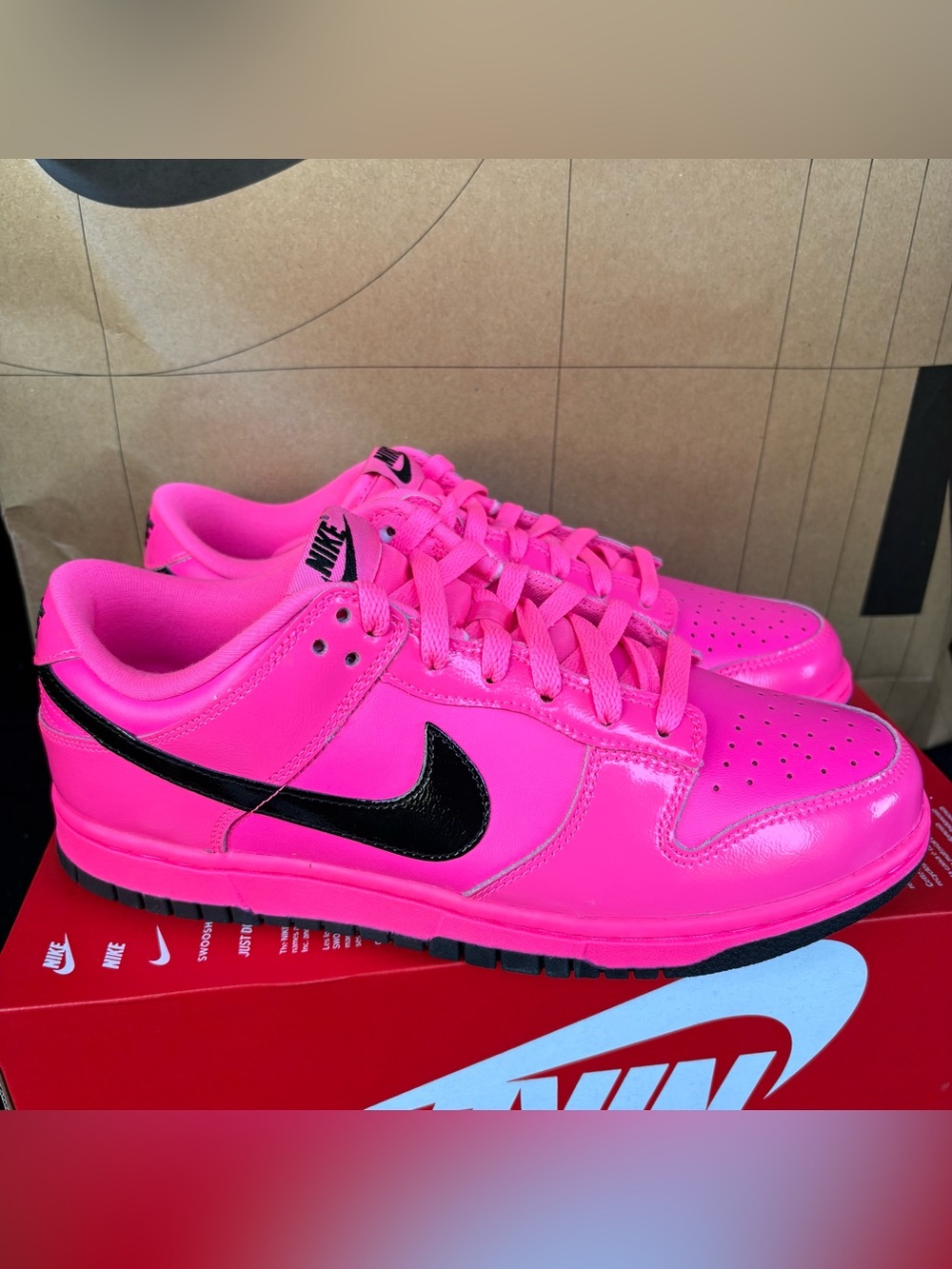 NEW Nike Dunk Low Hot Pink Blast Black NBY IV2040-600 Womens Sizes